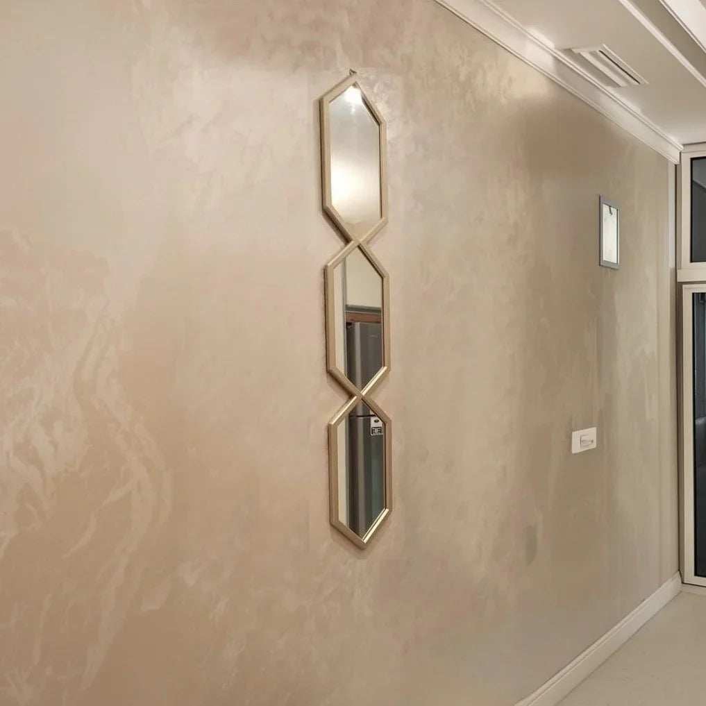 مرايا حائط بإطار خشب ام دي اف، 15*2*80 سم