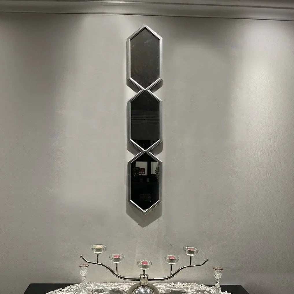 مرايا حائط بإطار خشب ام دي اف، 15*2*80 سم