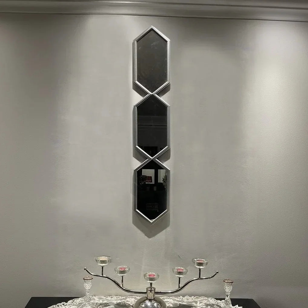 مرايا حائط بإطار خشب ام دي اف، 15*2*80 سم