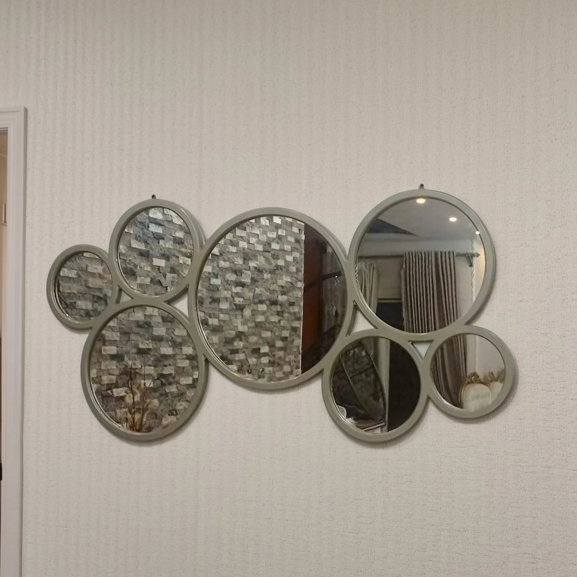 مرايا حائط بإطار خشب ام دي اف، 120*2*60 سم