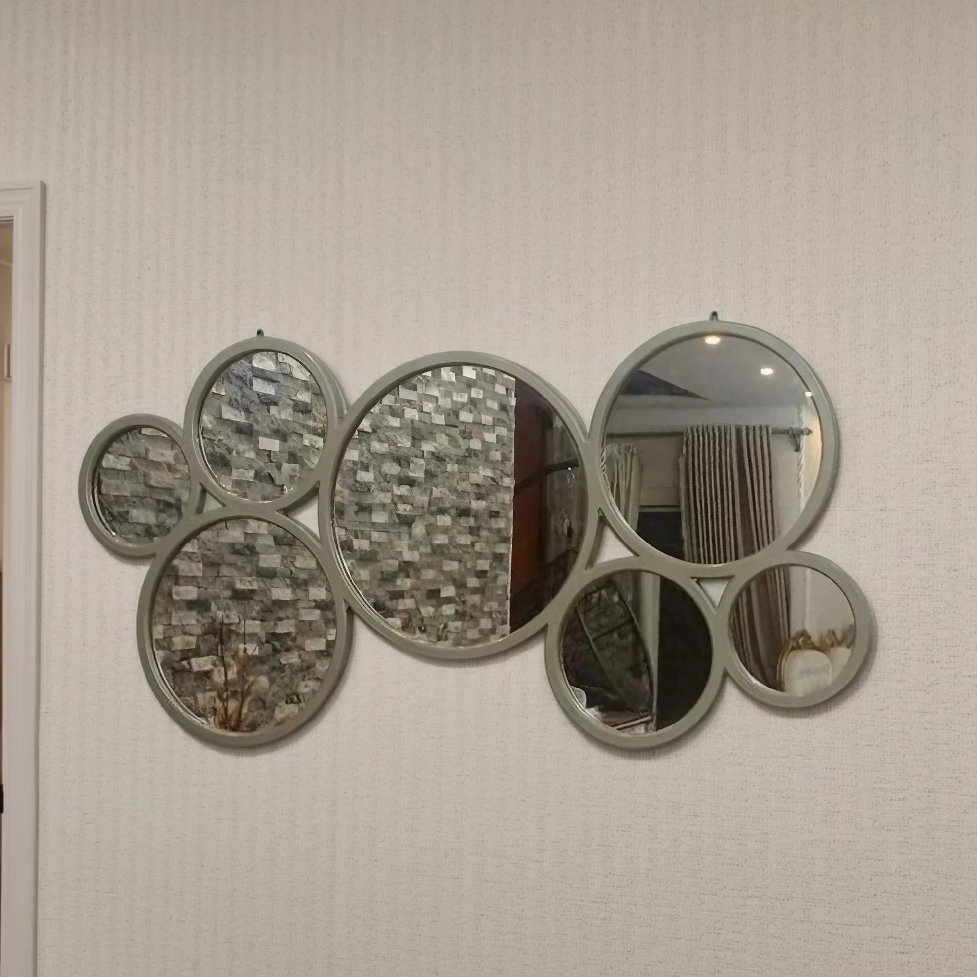 مرايا حائط بإطار خشب ام دي اف، 120*2*60 سم