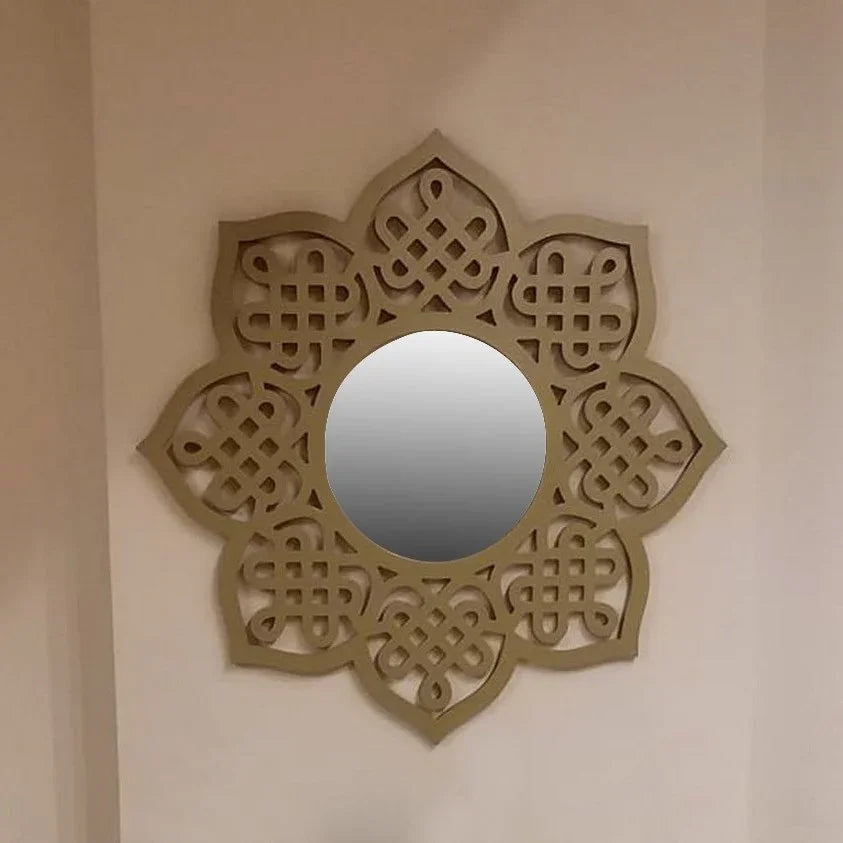 مرايا حائط بإطار خشب ام دي اف، 75*75 سم