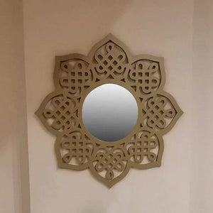 مرايا حائط بإطار خشب ام دي اف، 75*75 سم