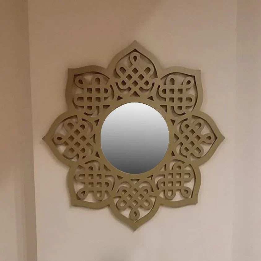 مرايا حائط بإطار خشب ام دي اف، 75*75 سم