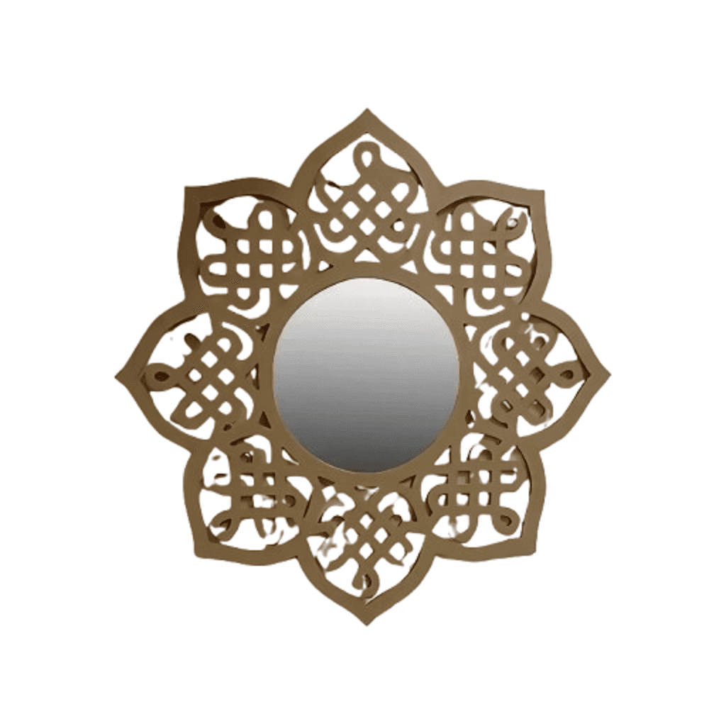 مرايا حائط بإطار خشب ام دي اف، 75*75 سم