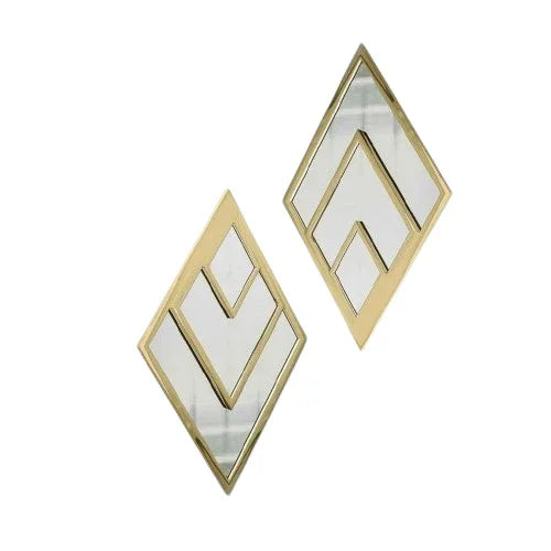 طقم مرايات حائط بإطار خشب ام دي اف، 25*2*40 سم - قطعتين