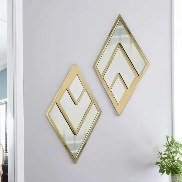 طقم مرايات حائط بإطار خشب ام دي اف، 25*2*40 سم - قطعتين