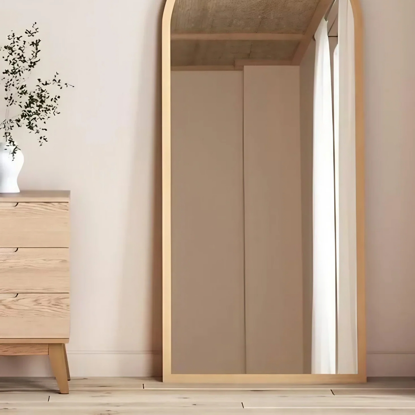 مرايا بإطار خشب ام دي اف، 55*2*165 سم