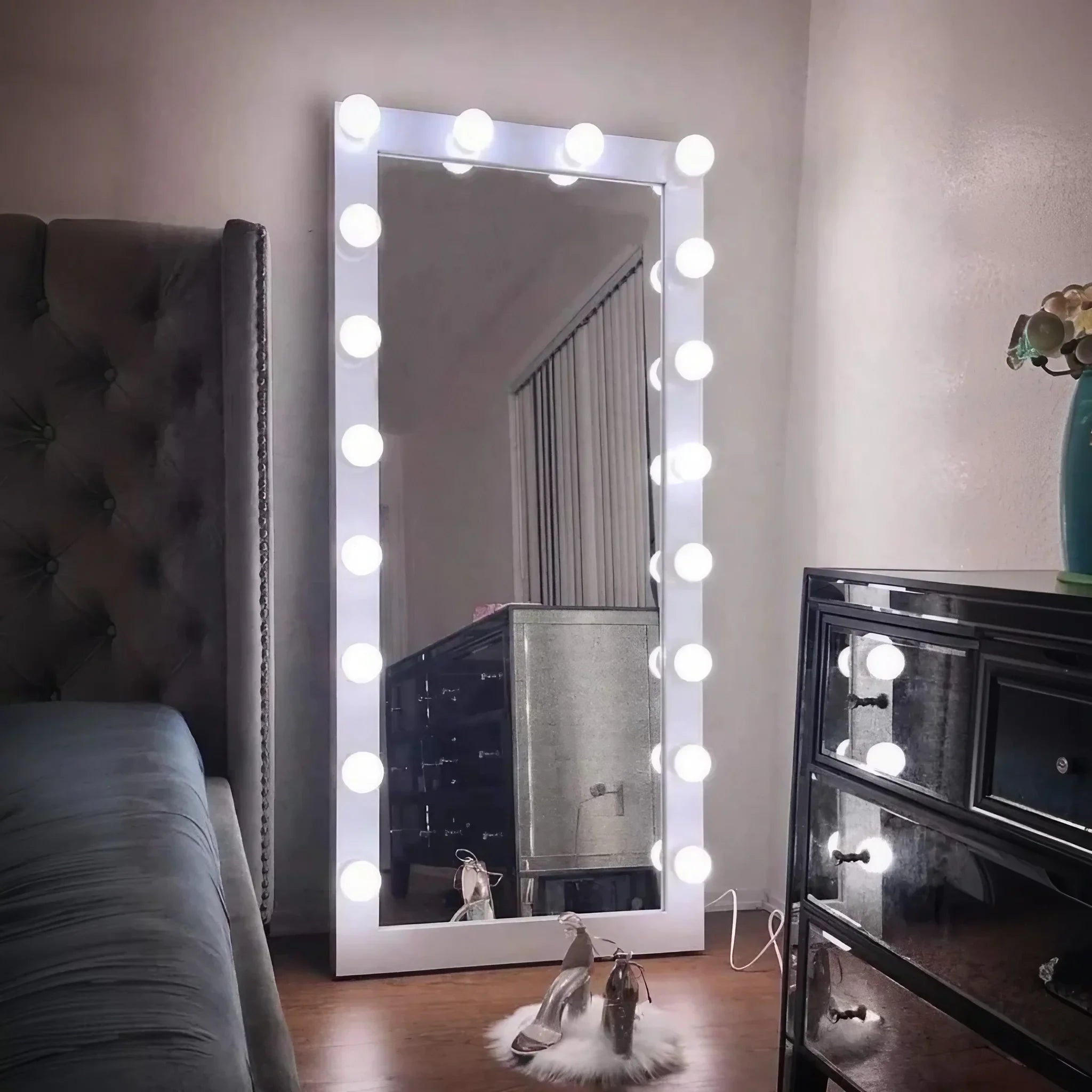 مرايا ستاند بإطار خشب، 70*8*170 سم