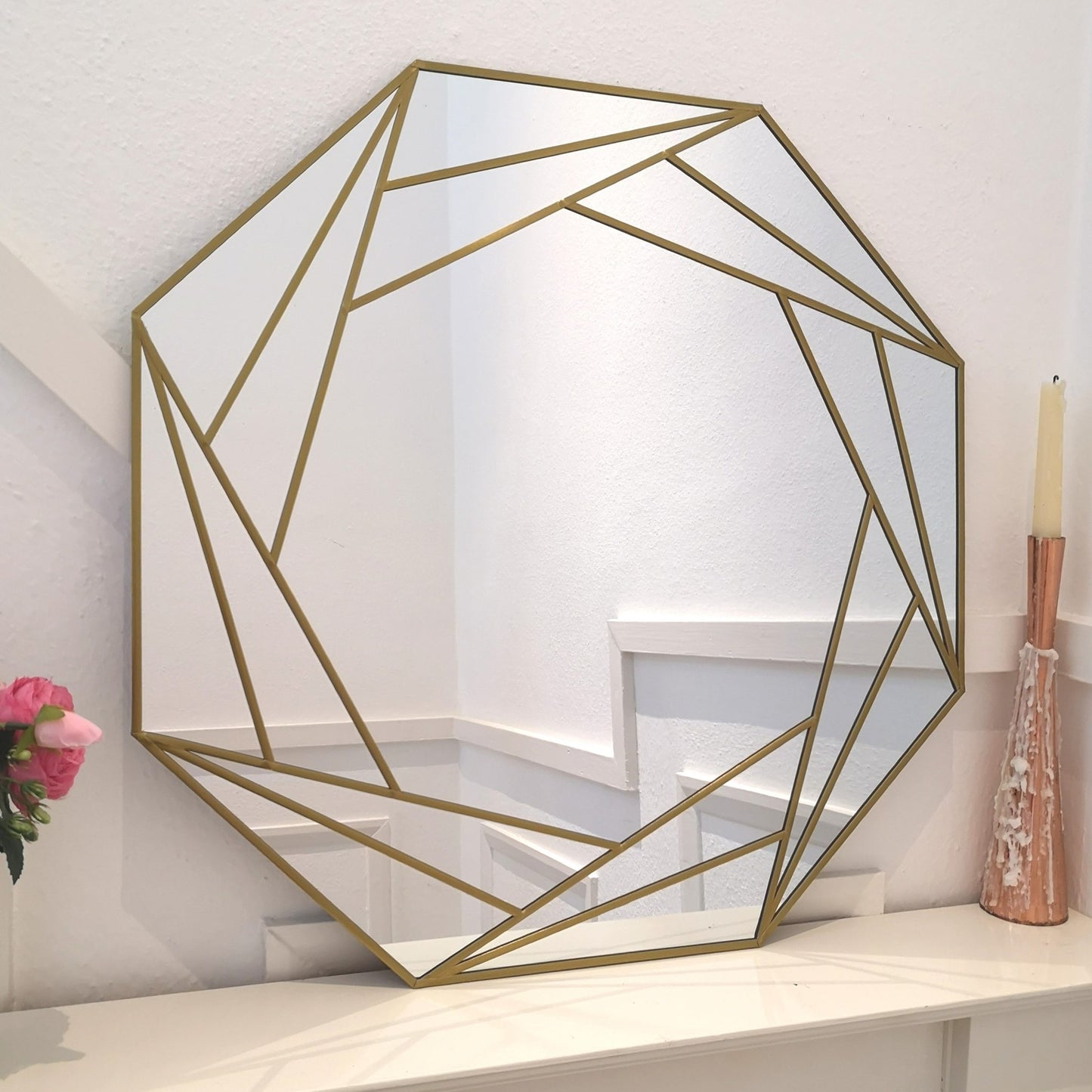 مرايا حائط بإطار خشب، 100*2*100 سم