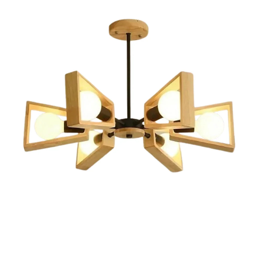 نجفة ستيل وخشب، 70*40 سم