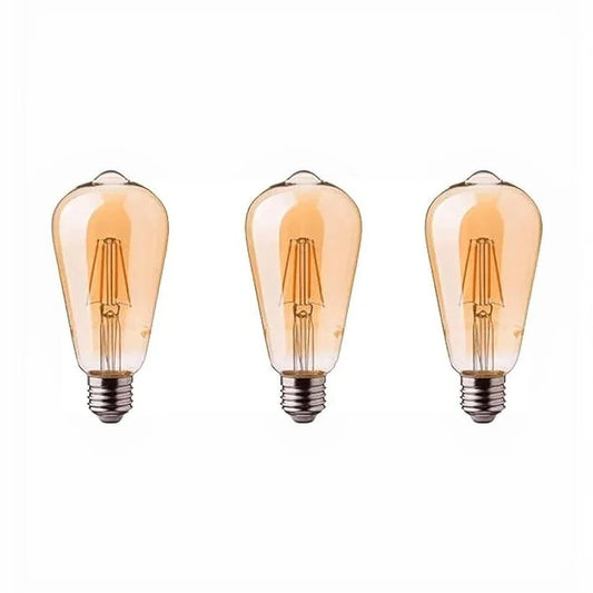 طقم لمبات ديكور زجاج، 5*10 سم - 3 قطع