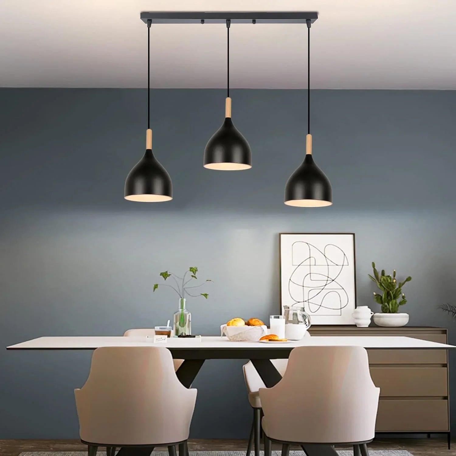 نجفة المنيوم وخشب، 60*60 سم