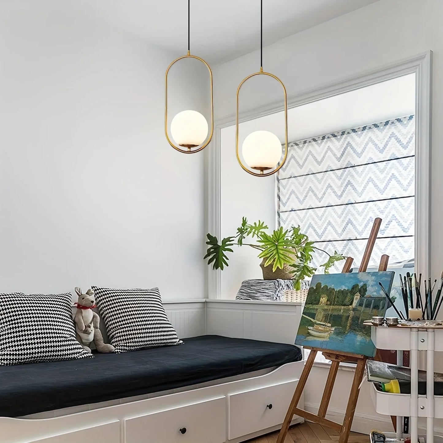 نجفة ستيل و زجاج، 40*50 سم - قطعتين