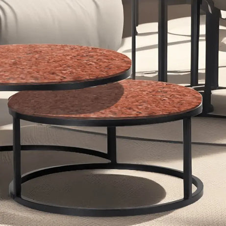 ترابيزة قهوة متداخلة معدن بسطح جرانيت - LUS30 - Homix