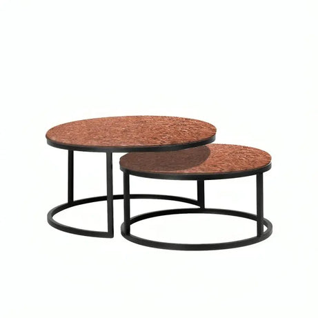 ترابيزة قهوة متداخلة معدن بسطح جرانيت - LUS30 - Homix