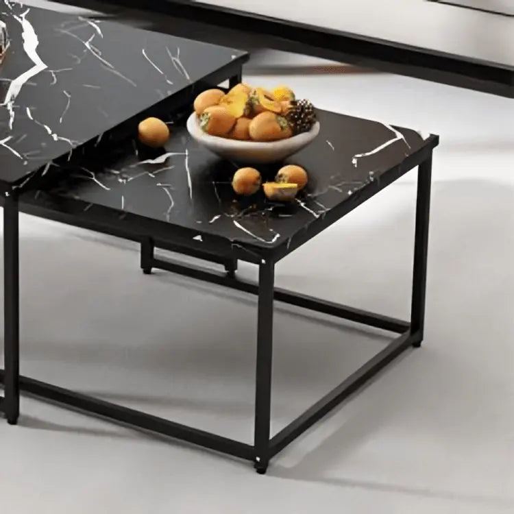 ترابيزة قهوة متداخلة حديد بسطح جرانيت - LUS64 - Homix