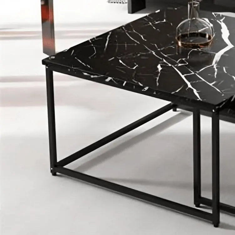 ترابيزة قهوة متداخلة حديد بسطح جرانيت - LUS64 - Homix