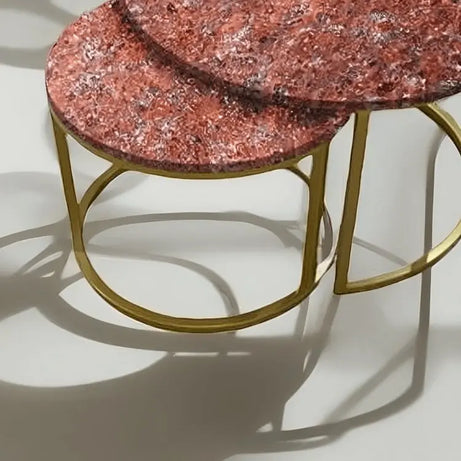 ترابيزة قهوة متداخلة معدن بسطح جرانيت - LUS70 - Homix