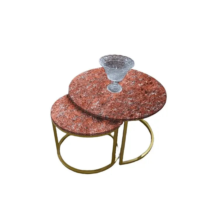 ترابيزة قهوة متداخلة معدن بسطح جرانيت - LUS70 - Homix