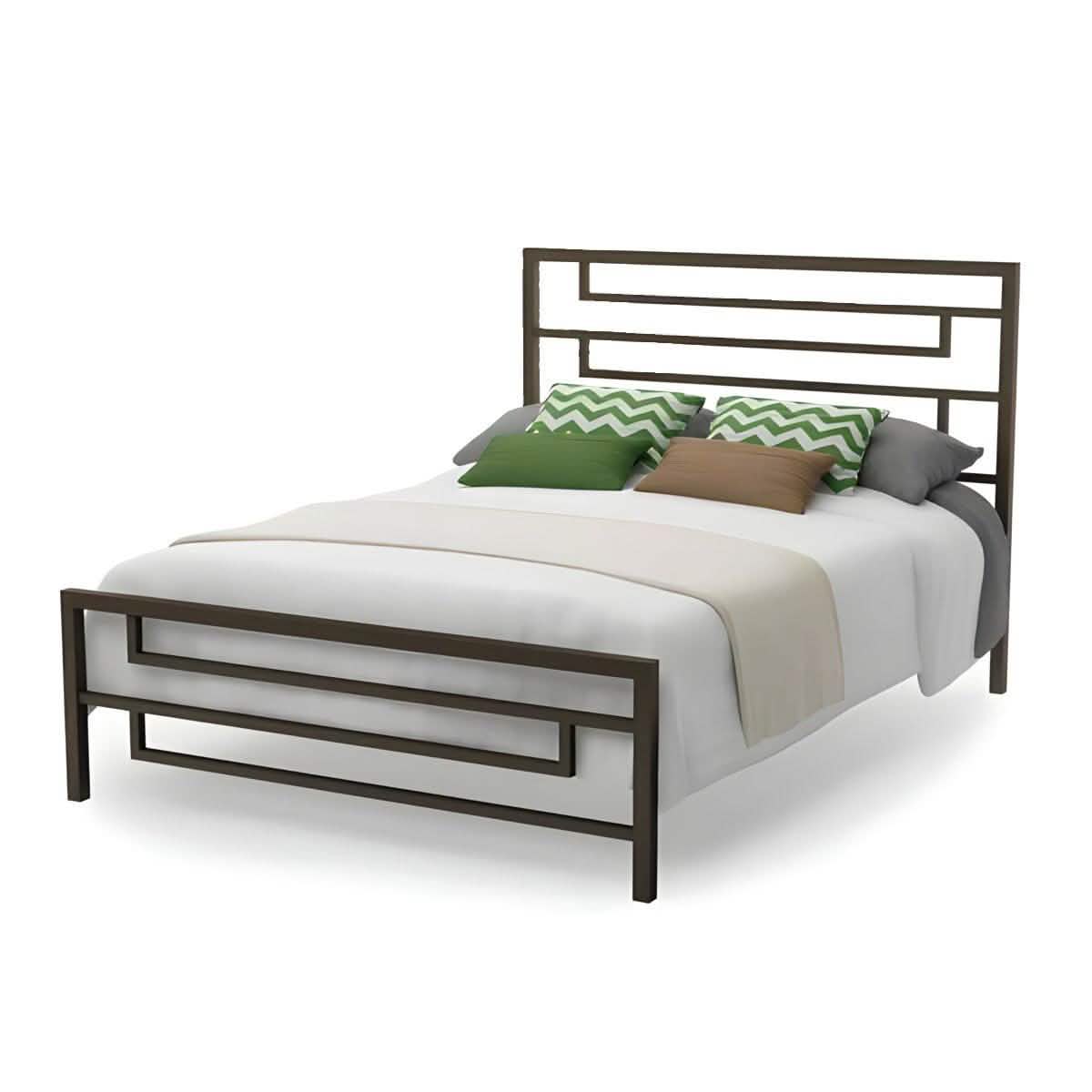 سرير كينج معدن و خشب طبيعي، 160*195*100 سم