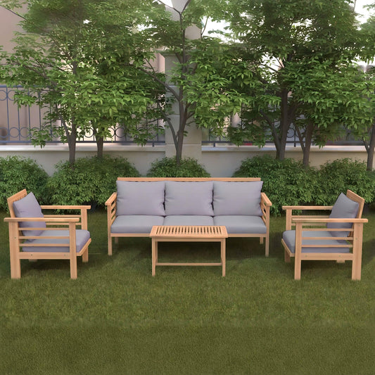 تسوق الأن من هومكس  طقم خارجي خشب زان*قماش ووتر بروف - MAR19 بأفضل سعر وأفضل جودة