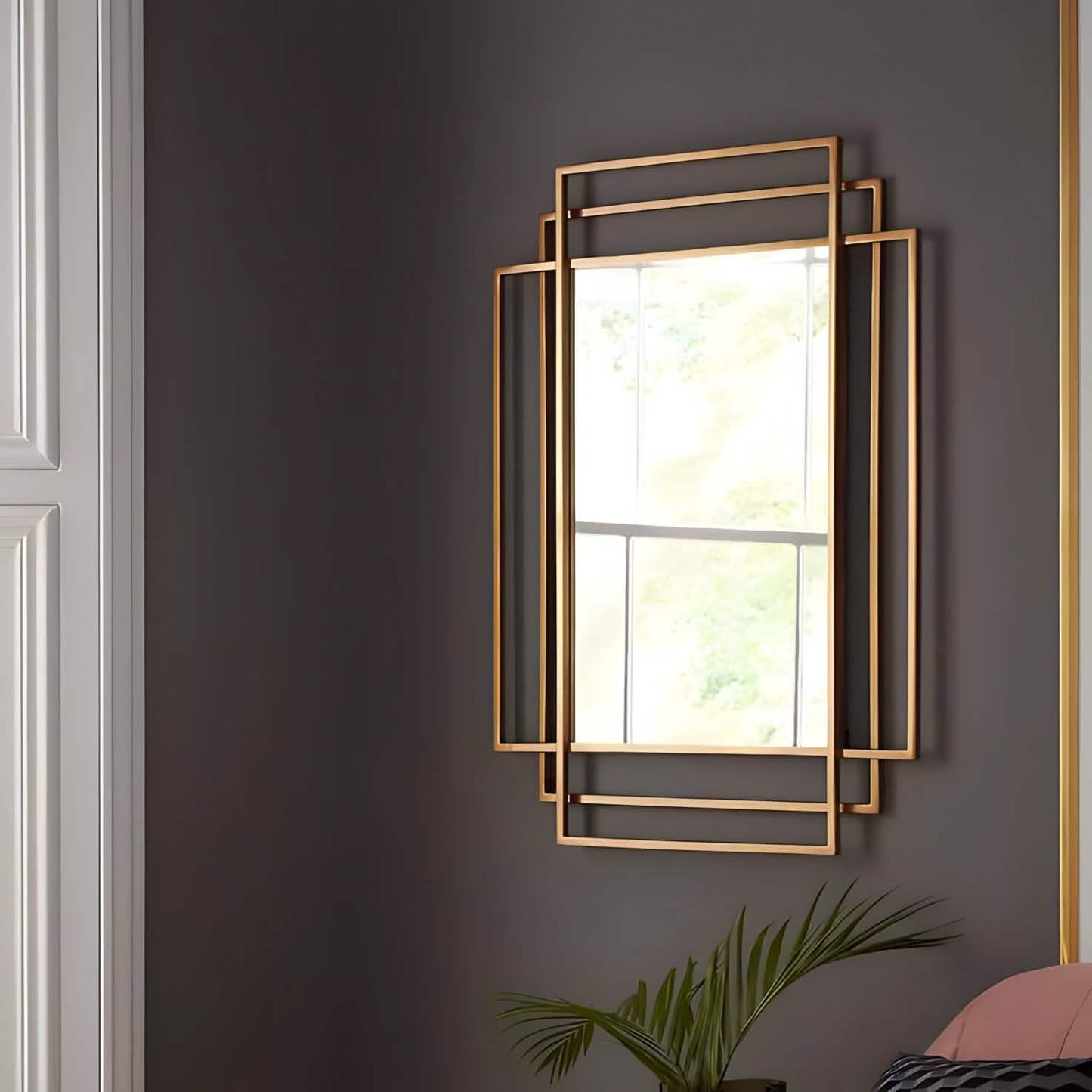 مرايا حائط بإطار ستيل، 110*130 سم 