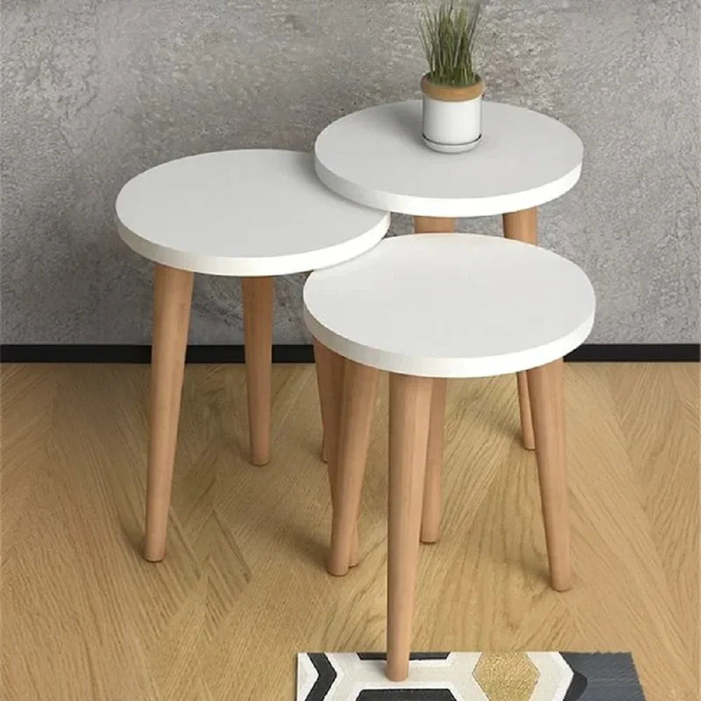 طقم ترابيزات خشب ام دي اف، 3قطع