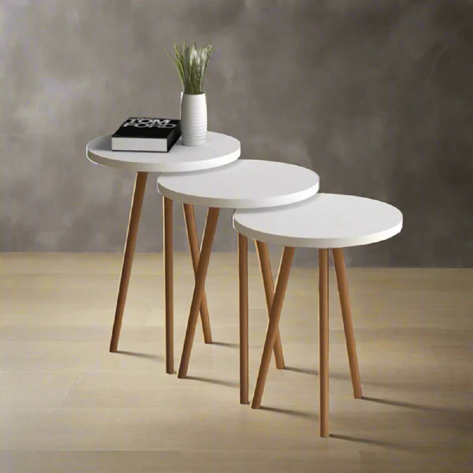 طقم ترابيزات خشب ام دي اف، 3قطع