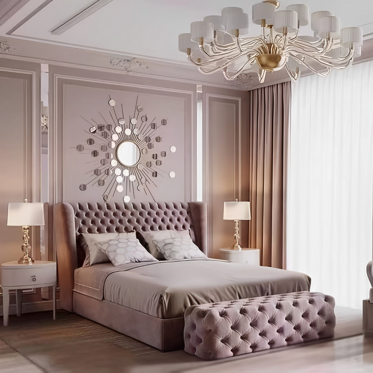 سرير سوبر كينج خشب ام دي اف و زان، 180*200*120 سم