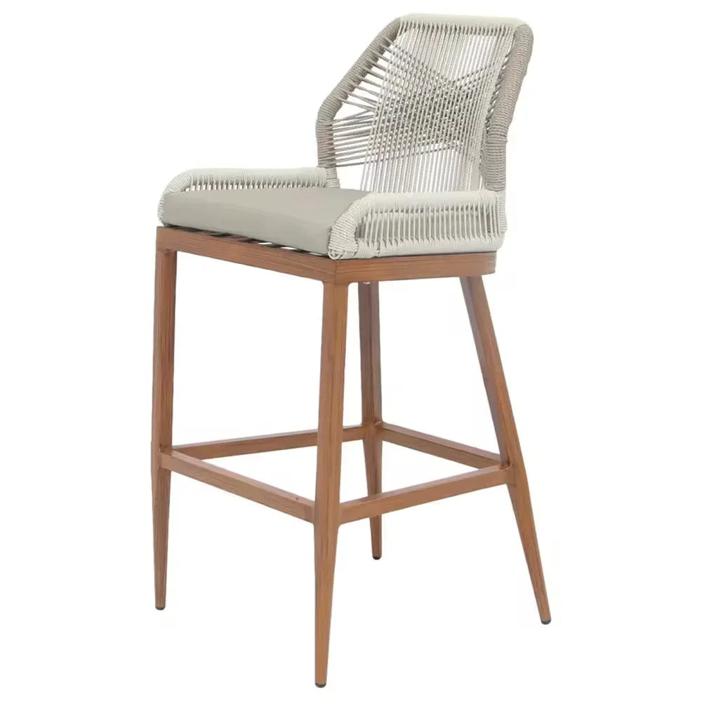 طقم كراسي خارجية معدن وخشب زان، 49*54*110 سم - قطعتين