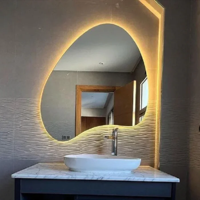مرايا حمام بإضاءة، 60*80 سم