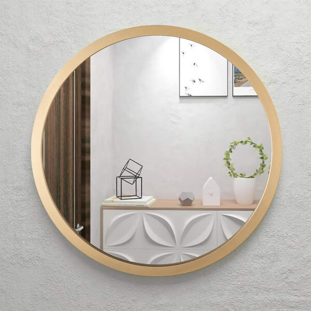 مرايا حائط بإطار ذهبي، 50 سم