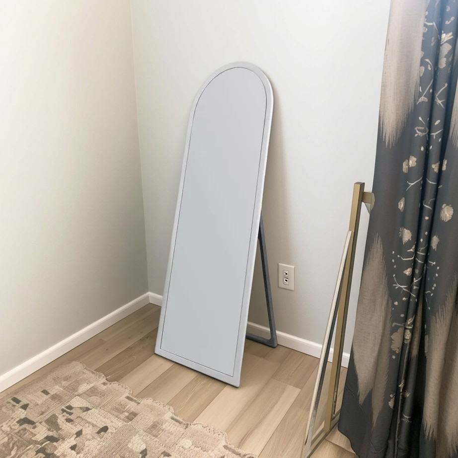 مرايا ارشيد استاند خشب ام دي اف، 60*170 سم - أبيض