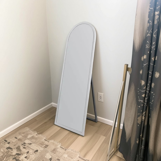 مرايا ارشيد استاند خشب ام دي اف، 60*170 سم - أبيض