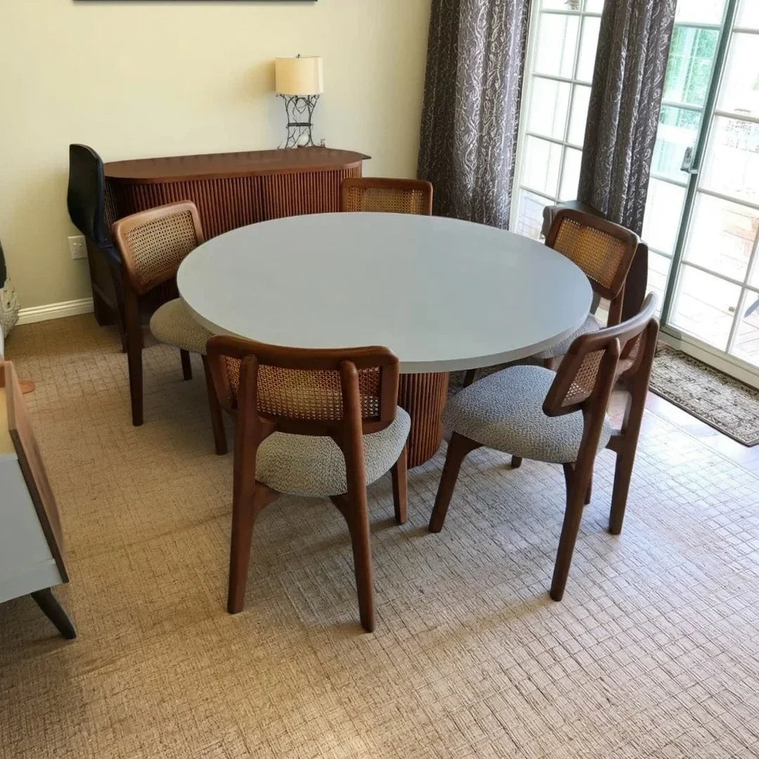 طقم سفرة خشب زان و كونتر، 6 قطع