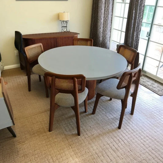 طقم سفرة خشب زان و كونتر، 6 قطع