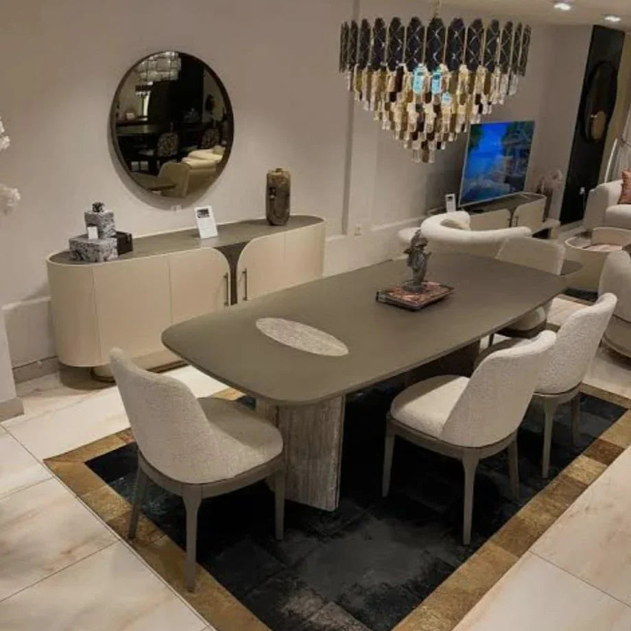 طقم سفرة خشب زان و كونتر، 7 قطع