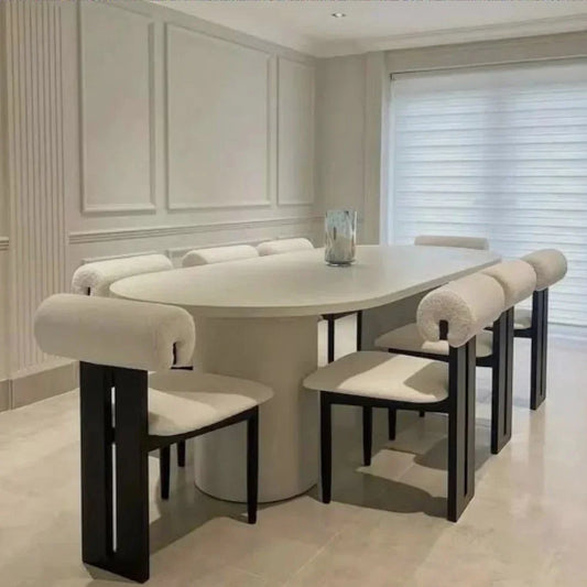 طقم سفرة خشب زان و كونتر، 7 قطع