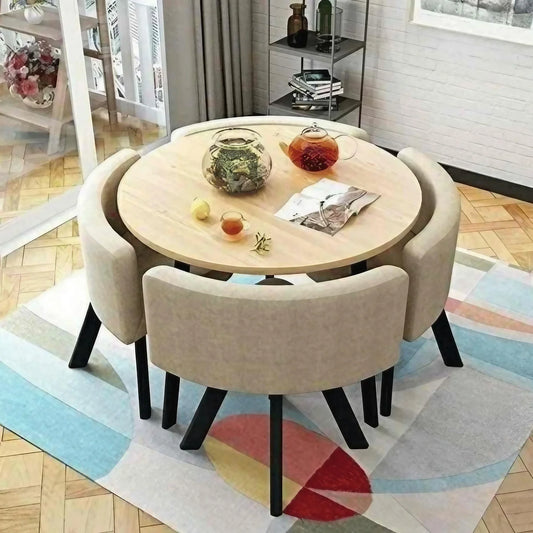 طقم سفرة خشب زان و كونتر، 5 قطع