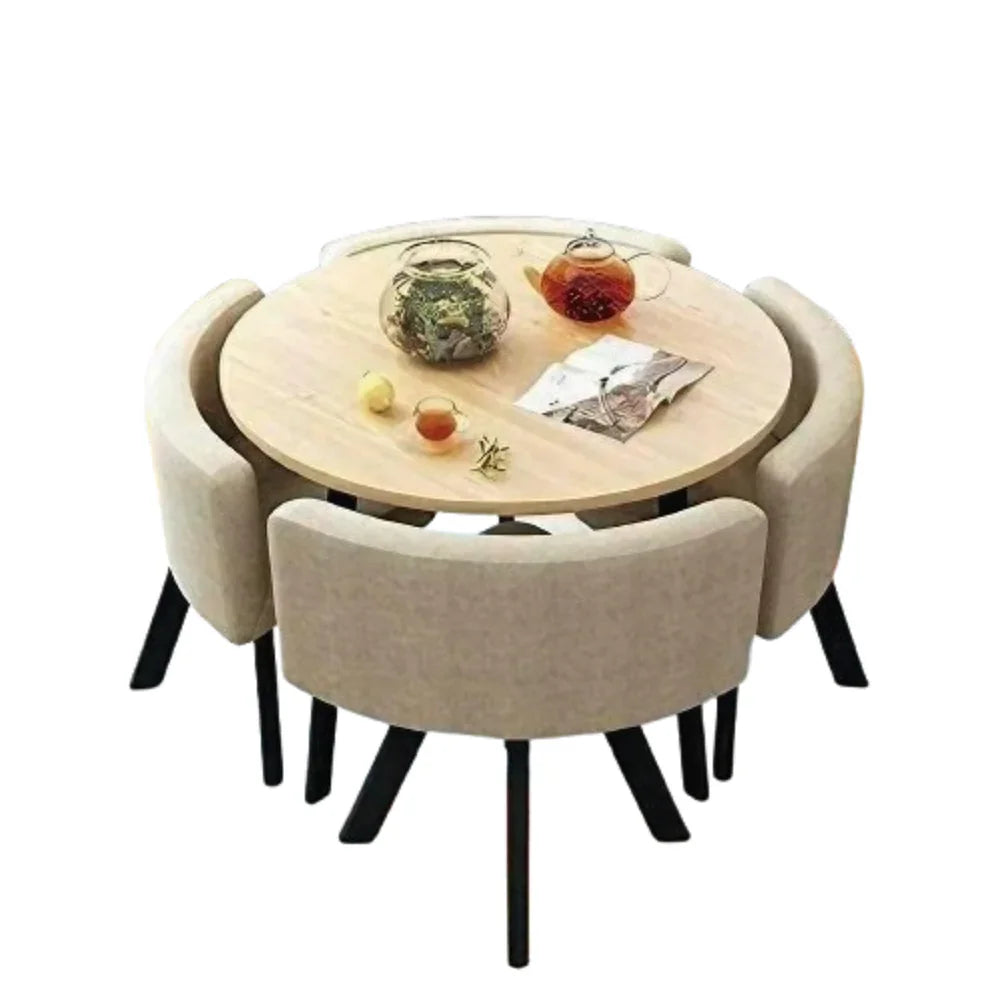 طقم سفرة خشب زان و كونتر، 5 قطع