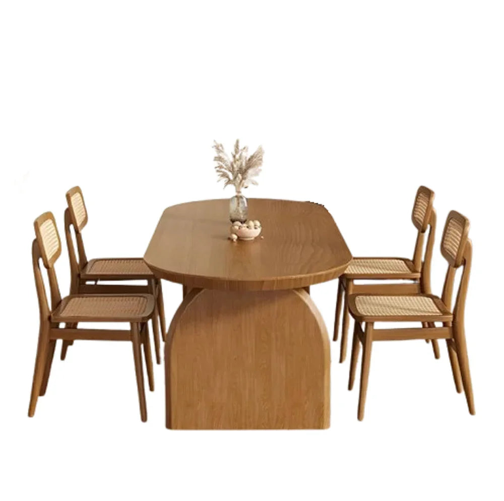 طقم سفرة خشب زان و كونتر، 5 قطع