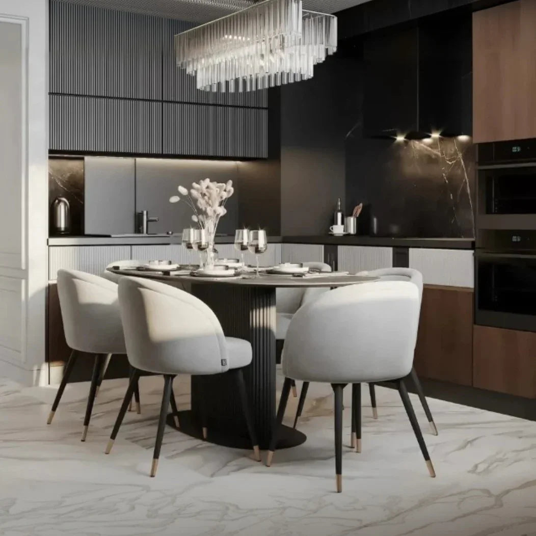 طقم سفرة خشب زان و كونتر، 7 قطع