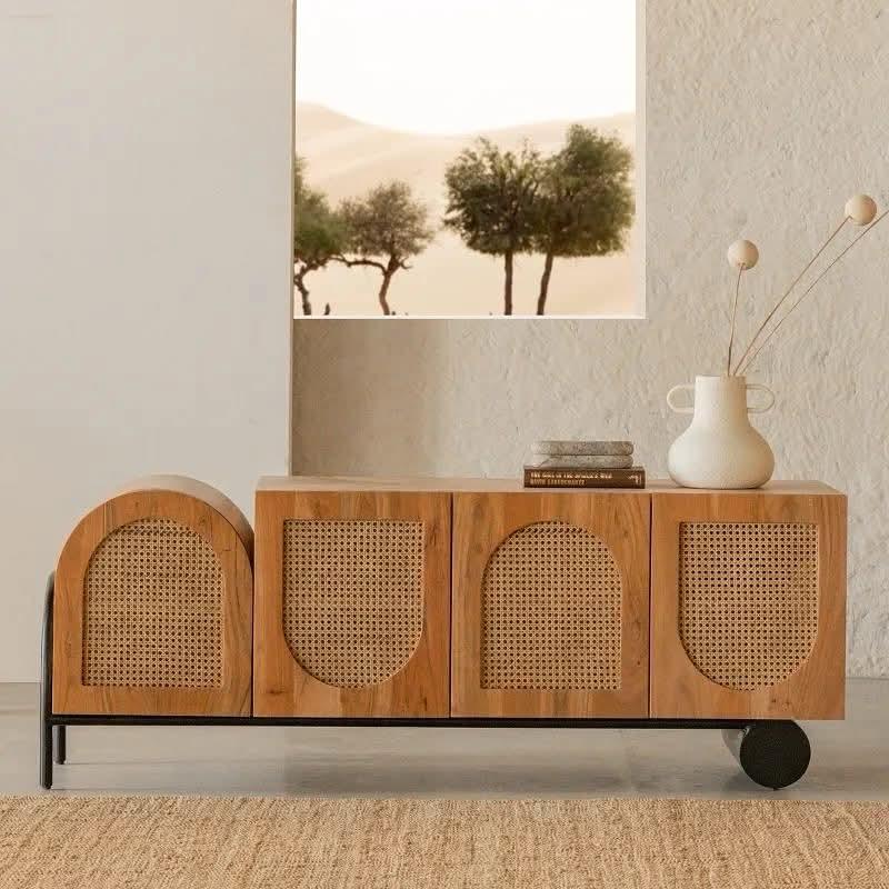 بوفيه خشب زان و كونتر، 210*48*97 سم