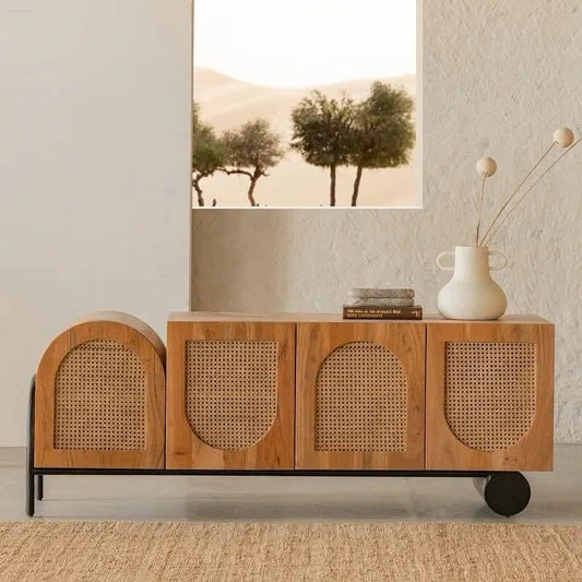 بوفيه خشب زان و كونتر، 210*48*97 سم