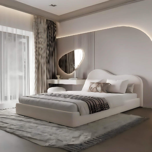 سرير كينج خشب كونتر مع تسريحه خشب ام دي اف، قطعتين