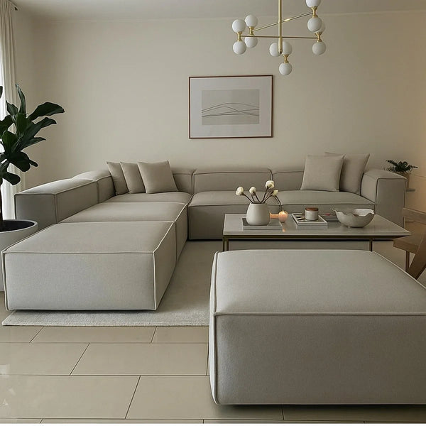 ركنة و 2 بف خشب زان، 295*265*85*75 سم