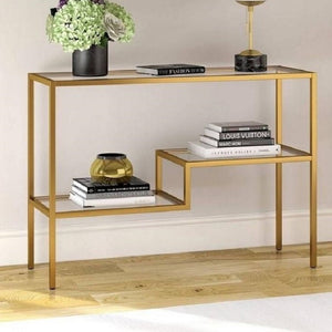 كونسول ستيل وزجاج، 100×40×90 سم - صورة 2