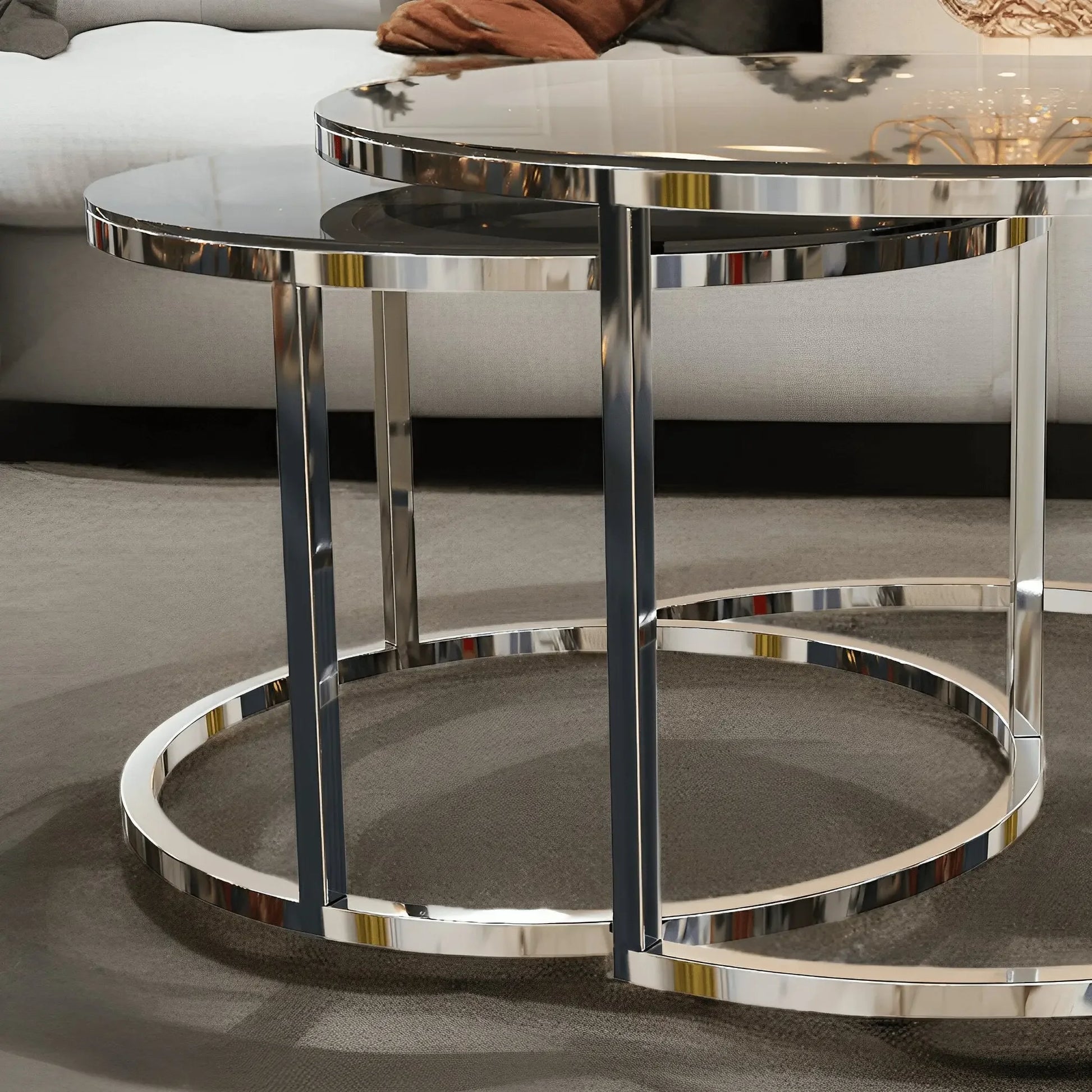 ترابيزة قهوة فضي ستانلس ستيل - RAX17 - Homix