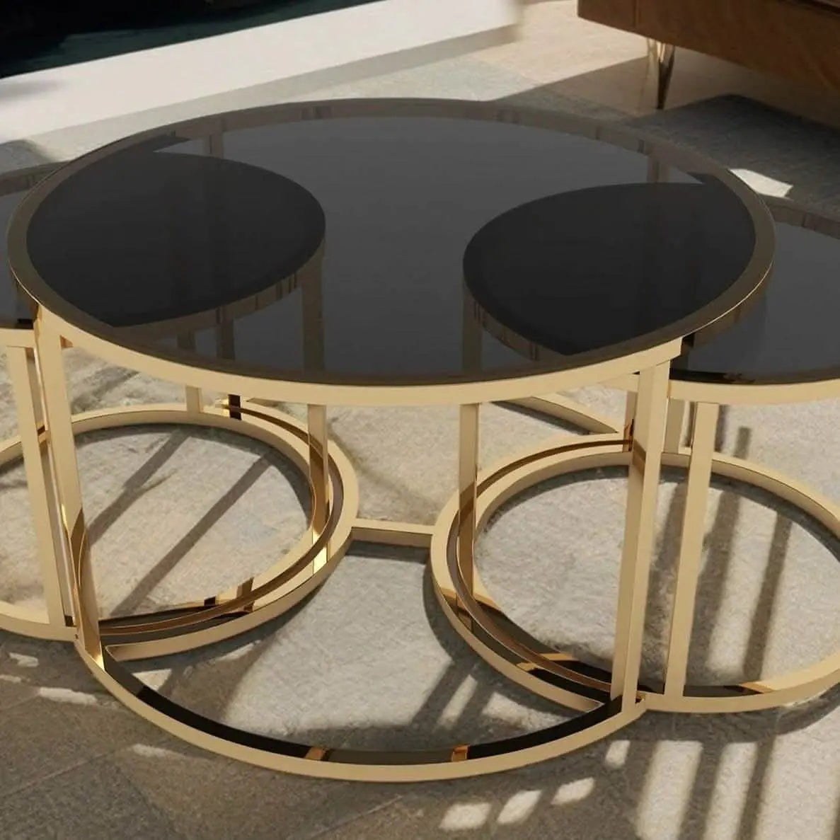 ترابيزة قهوة ثلاثية ستانلس ستيل - RAX23 - Homix